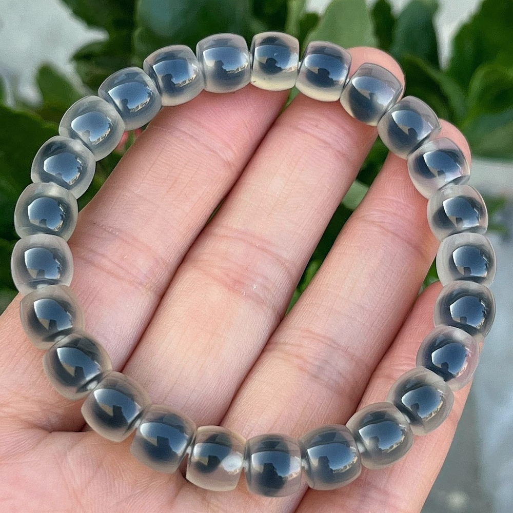 Natural Candy Agate Bracele,Natural Gemstone bracelet For Women,Rare Men Bracelet Gift - 8x7mm