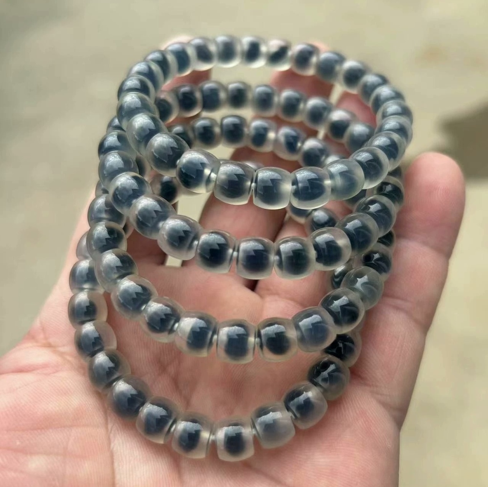 Natural Candy Agate Bracele,Natural Gemstone bracelet For Women,Rare Men Bracelet Gift - 8x7mm