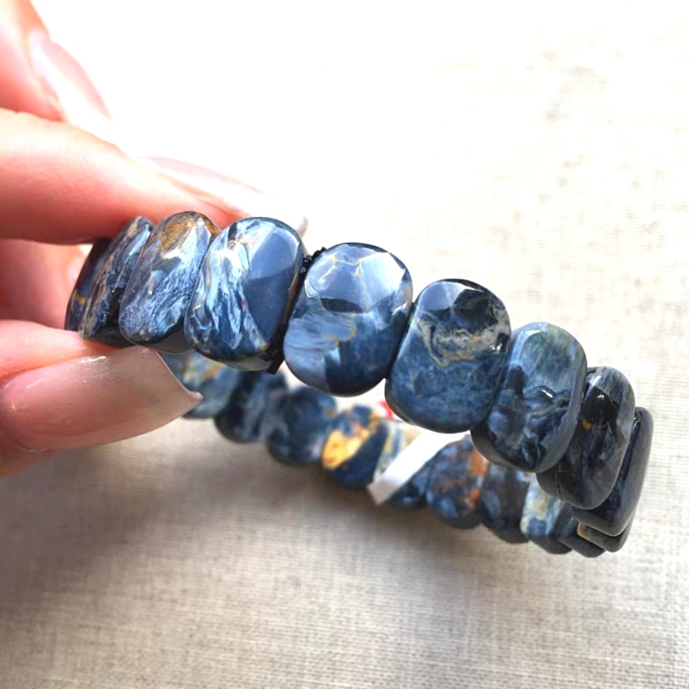 Dark Blue Pietersite Bracelet, Men Bracelet Jewelry Gift, Natural Bracelet for women  -13mm