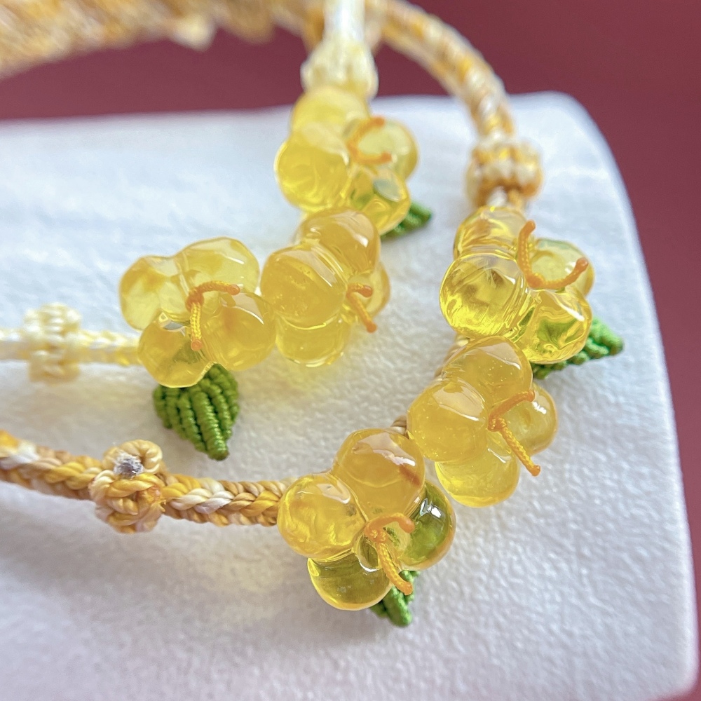 Macrane Amber Osmanthus Bracelet ,Adjustable Bracelet for women,Girl Bracelet