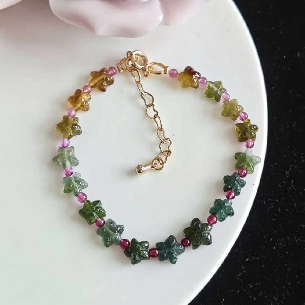 Sale! Natural Tourmaline Starfish Bracelet