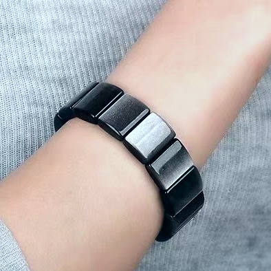 Silver Obsidian Bracelet,Men Bracelet Jewelry，Bangle Bracelet for women -20x14MM