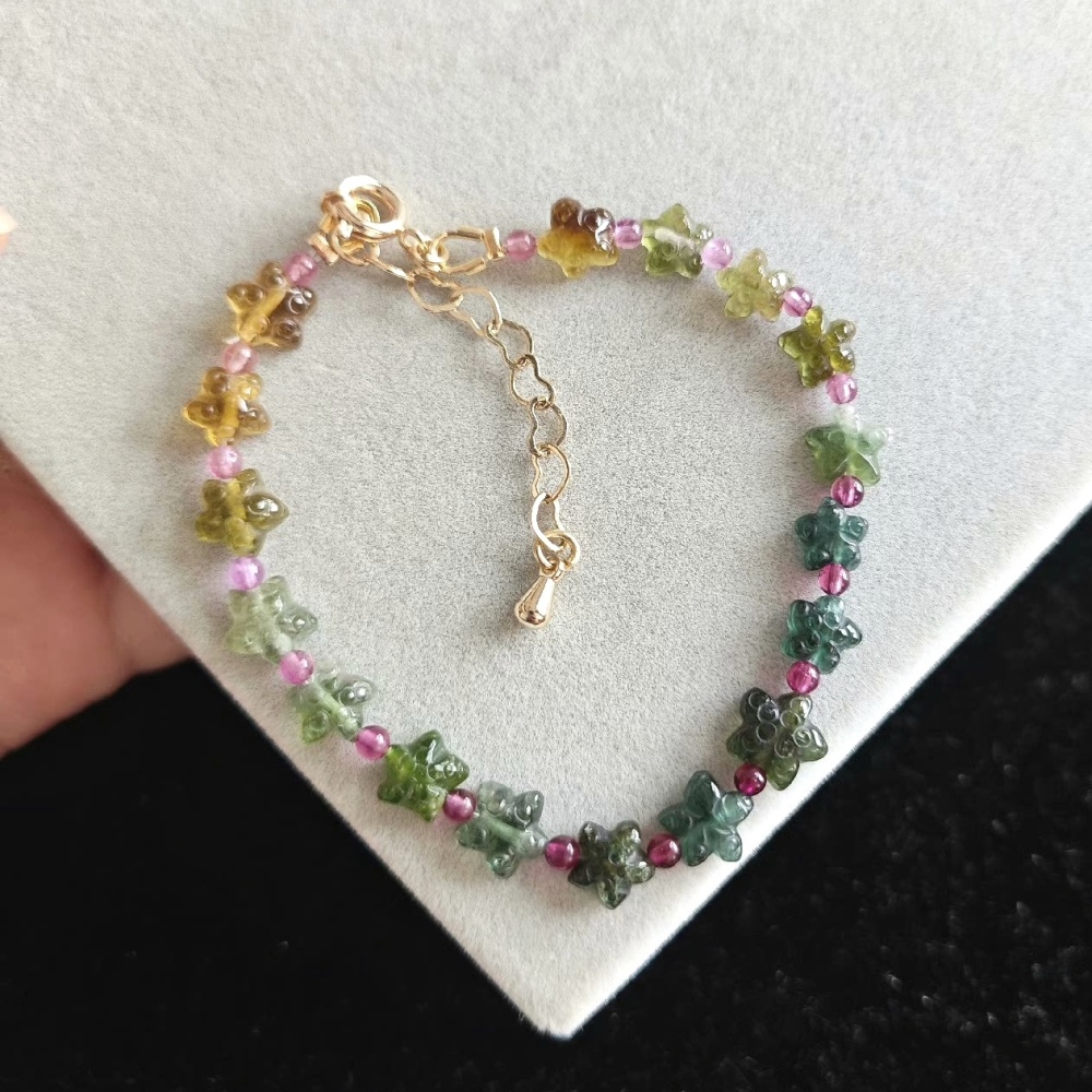 Sale! Natural Tourmaline Starfish Bracelet