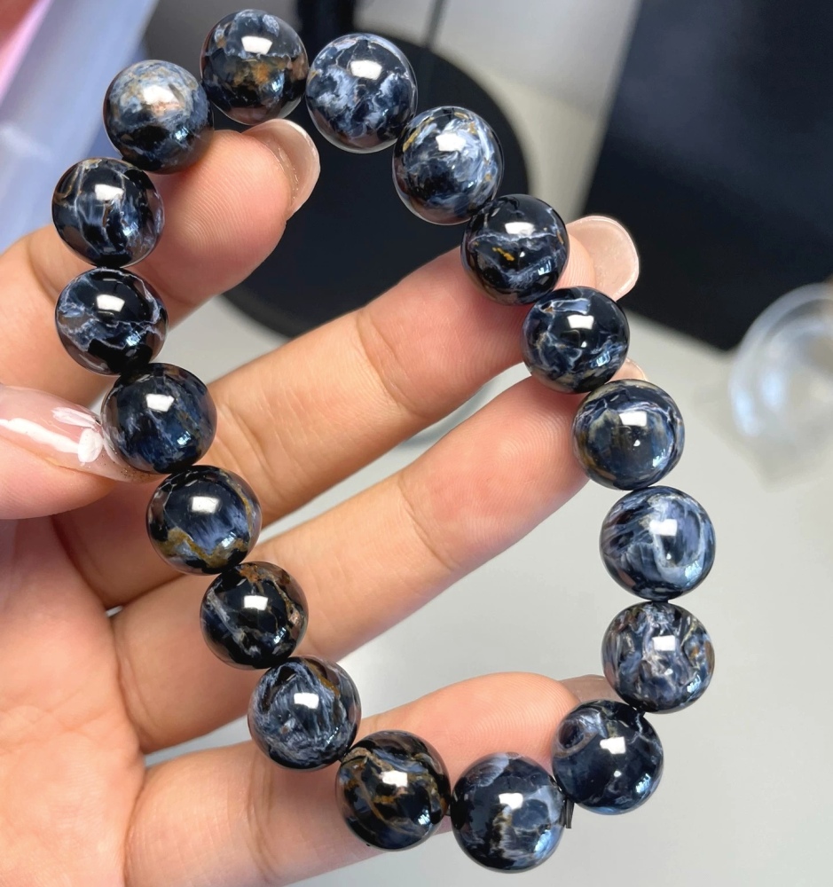 Blue Pietersite Bracelet,Men Bracelet Jewelry Gift -11MM