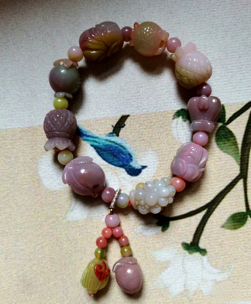 Yanyuan Agate Fruits Bracelet,Natural Yanyuan bracelet For Women,One of a kind jewelry,Luxury gift for Her