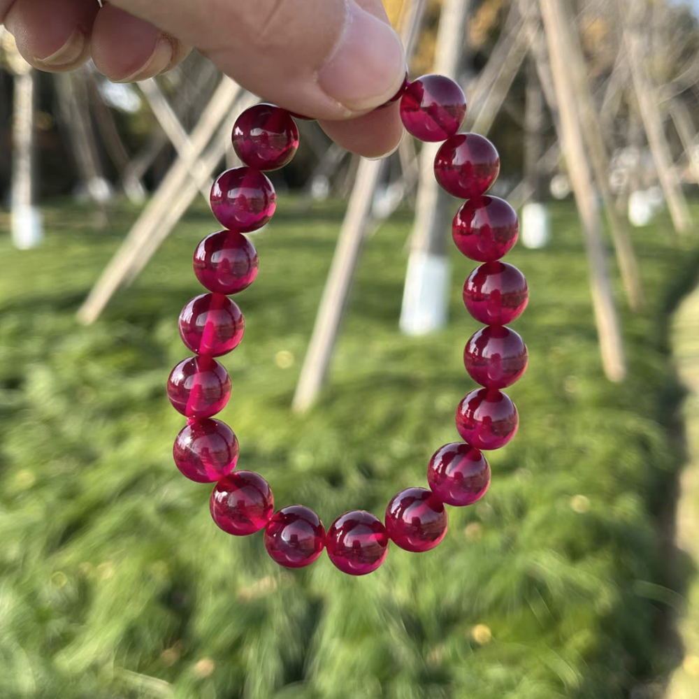 Star Ruby Bracelet,8MM Ruby Gemstone Bracelet for women,Girl Bracelet