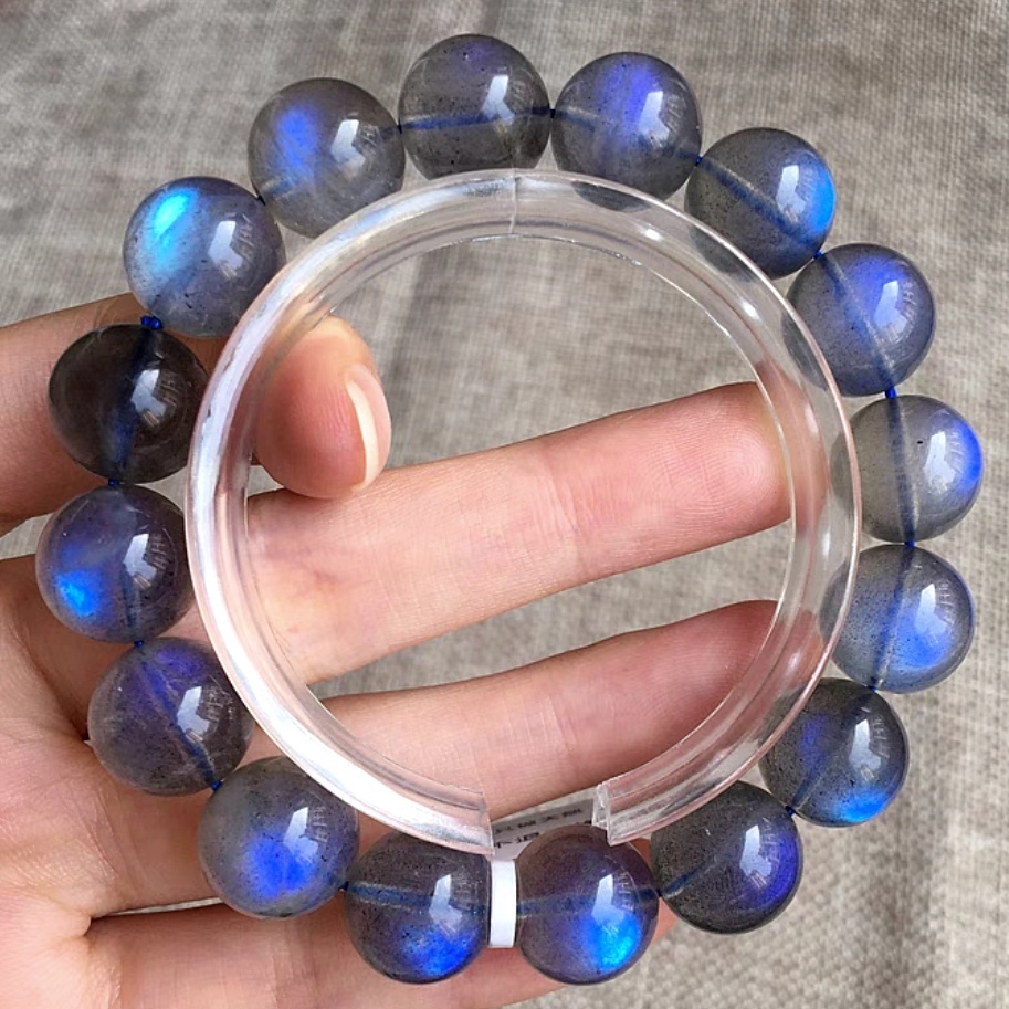 AAA Labradorite Bracelet,Rare 13MM Large Size Gemstone Bracelet,Anti Anxiety Bracelet for women,Men Bracelet Jewelry Gift