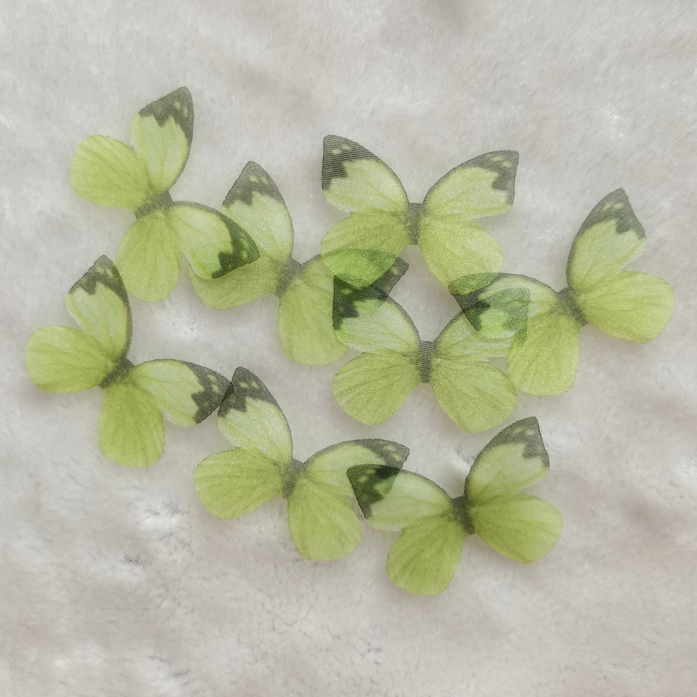 Organza Fabric Silk Butterfly Wings, Half Transparent Lace Butterfly Applique,Butterfly Pieces
