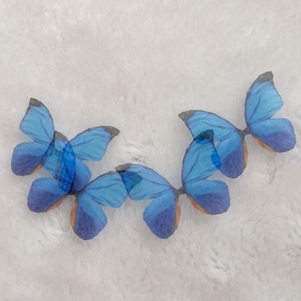 20 pieces Silk Butterfly Lot,Jewelry Making,Wedding Dress Sewing Appliques ,Doll Making crafts,Party Decorations ,Lace Butterfly Pieces