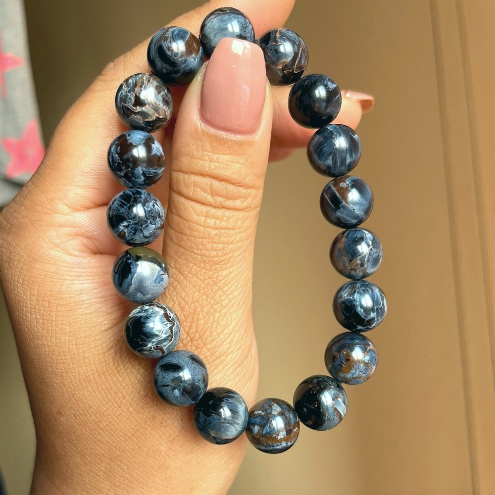 Blue Pietersite Bracelet,10MM Pietersite Gemstone Bracelet For Women,Men Bracelet Jewelry Gift ,Best Gift idea For gemstone lover