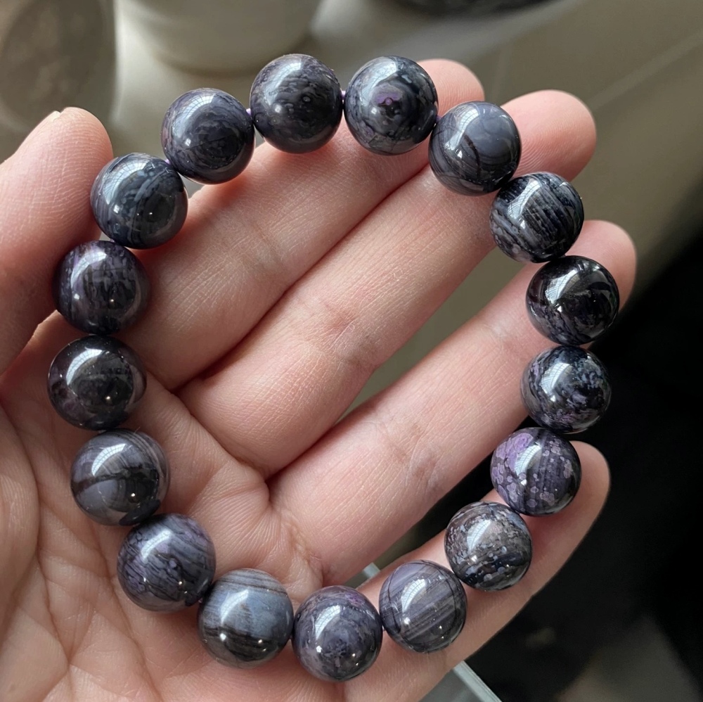 African Sugilite Bracelet,11MM Rare Gemstone Bracelet for women, Anti Cancer bracelet, Men Jewelry Bracelet Gift