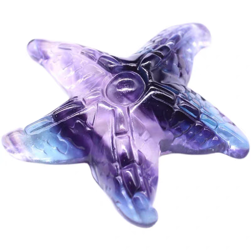 Rainbow Fluorite Starfish Pendant,Natural Gemstone Pendant For Jewelry Making