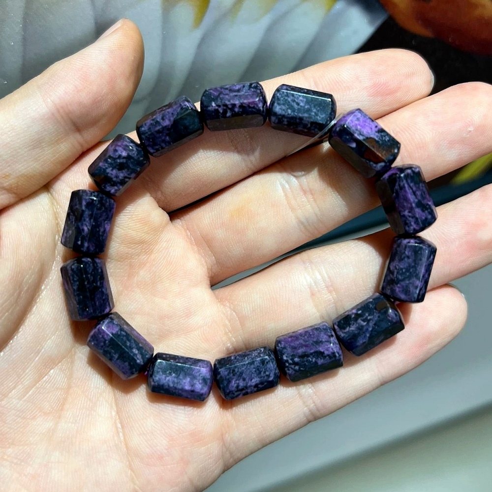 Genuine Sugilite Bracelet,Royal Purple Gemstone Bracelet for women, Anti Cancer bracelet,Men Bracelet Gift -8mm