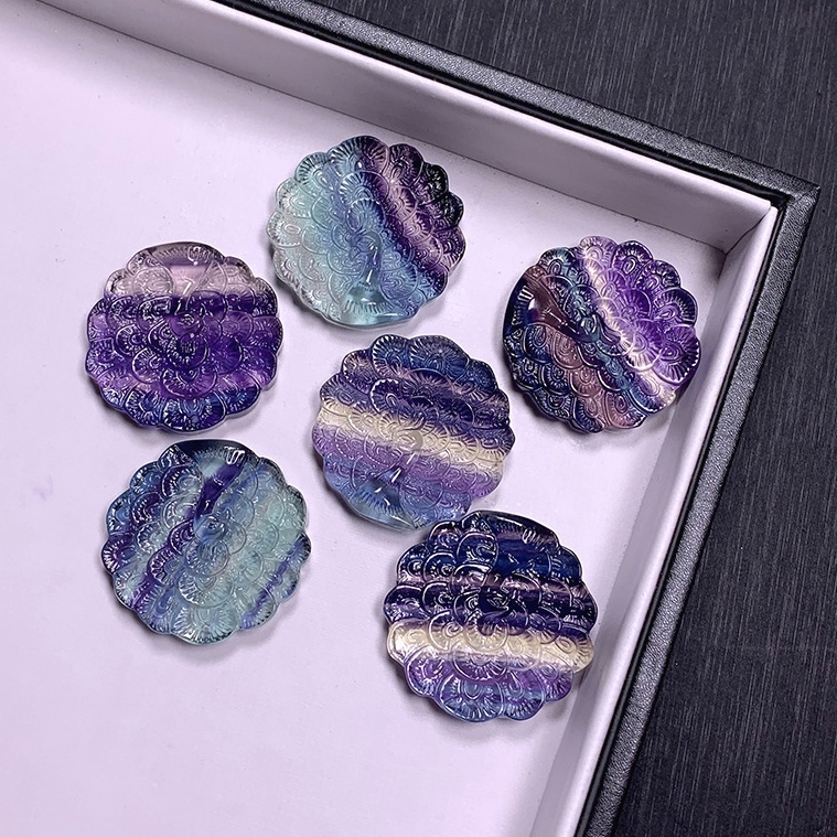 Rainbow Fluorite Peacock Pendant,Natural Gemstone Pendant For Jewelry Making -41MM