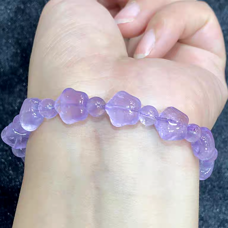 Natural Amethyst Stars Bracelet,Crystal Gemstone Bracelet For Women,Girl Bracelet Jewelry Gift For Her-11mm