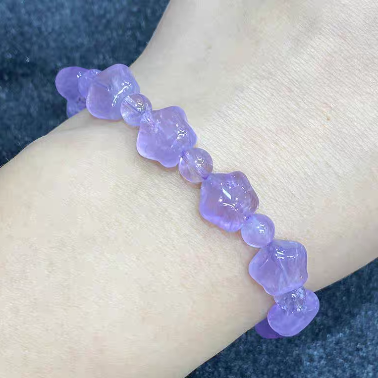 Natural Amethyst Stars Bracelet,Crystal Gemstone Bracelet For Women,Girl Bracelet Jewelry Gift For Her-11mm