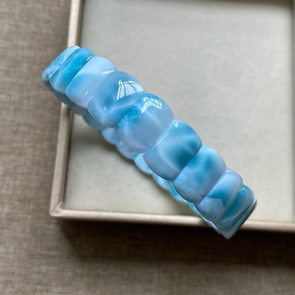 Blue Larimar Bracelet,Precious Gemstone bracelet,Natural Larimar jewelry gift, Bracelet for women,Girl Bracelet- 12+MM