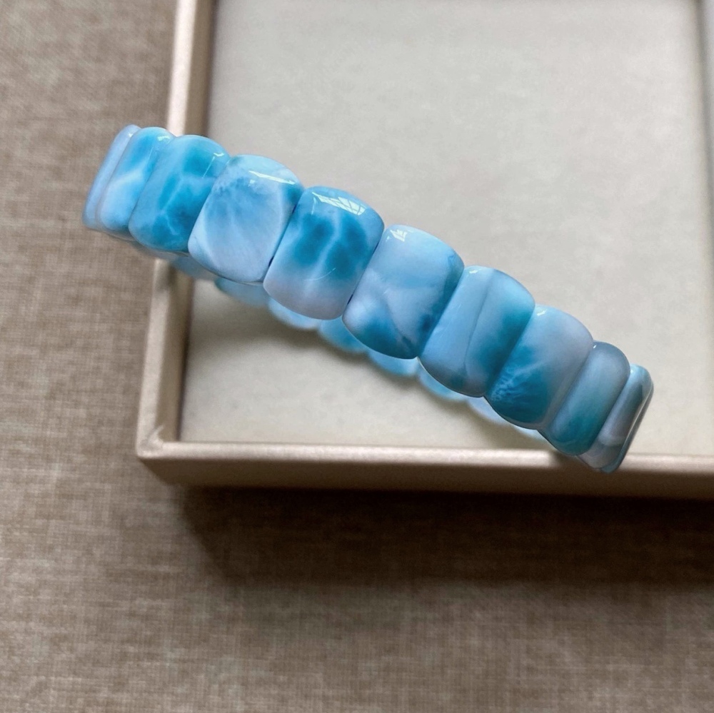 Blue Larimar Bracelet,Precious Gemstone bracelet,Natural Larimar jewelry gift, Bracelet for women,Girl Bracelet- 12+MM