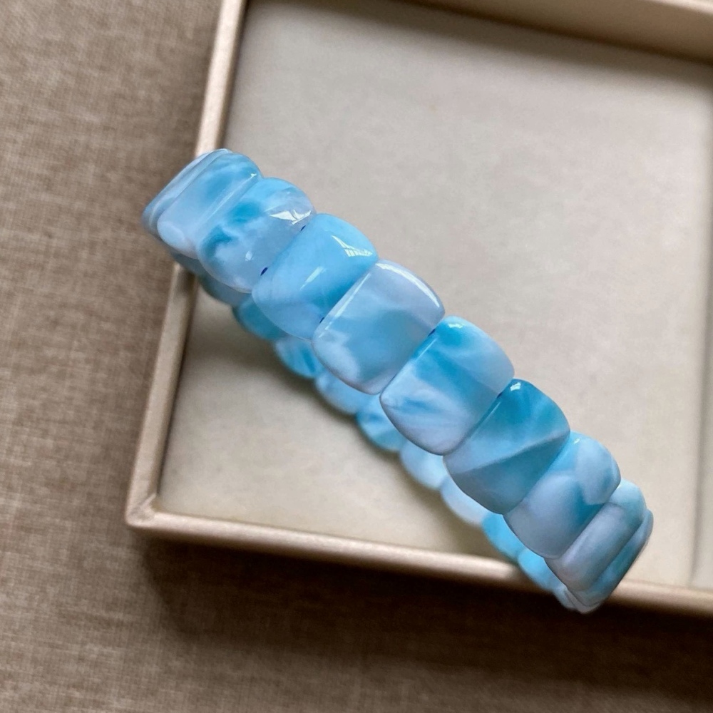 Blue Larimar Bracelet,Precious Gemstone bracelet,Natural Larimar jewelry gift, Bracelet for women,Girl Bracelet- 12+MM