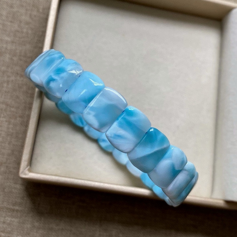 Blue Larimar Bracelet,Precious Gemstone bracelet,Natural Larimar jewelry gift, Bracelet for women,Girl Bracelet- 12+MM