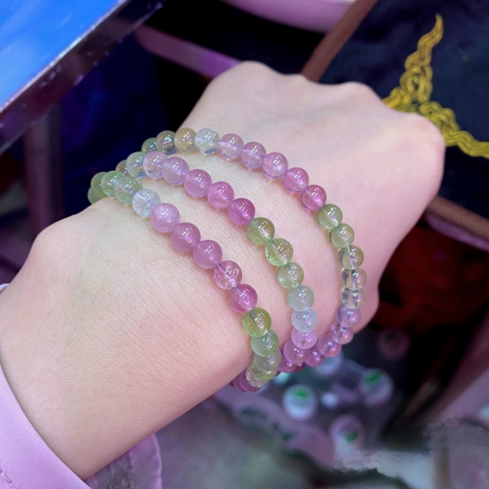 Gorgoues Tourmaline bracelet, Natural Tourmaline Gemstone Bracelet,Three Layes Bracelet for women, Girl Bracelet Gift -6.1mm