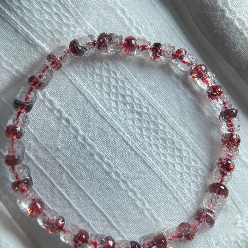 High Quality Golden Strawberry Quartz Pixiu Bracelet, 7.4x5.3mm for Good Luck, Fortune, Stress