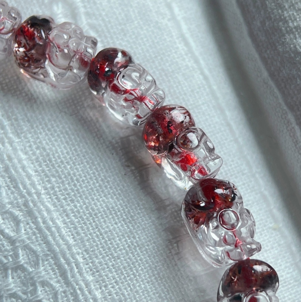 High Quality Golden Strawberry Quartz Pixiu Bracelet, 7.4x5.3mm for Good Luck, Fortune, Stress