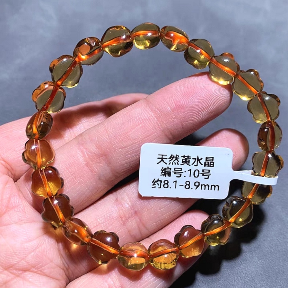 Untreated AA+ genuine citrine | 8.9MM Gemstone beaded citrine bracelet | natural citrine bracelet