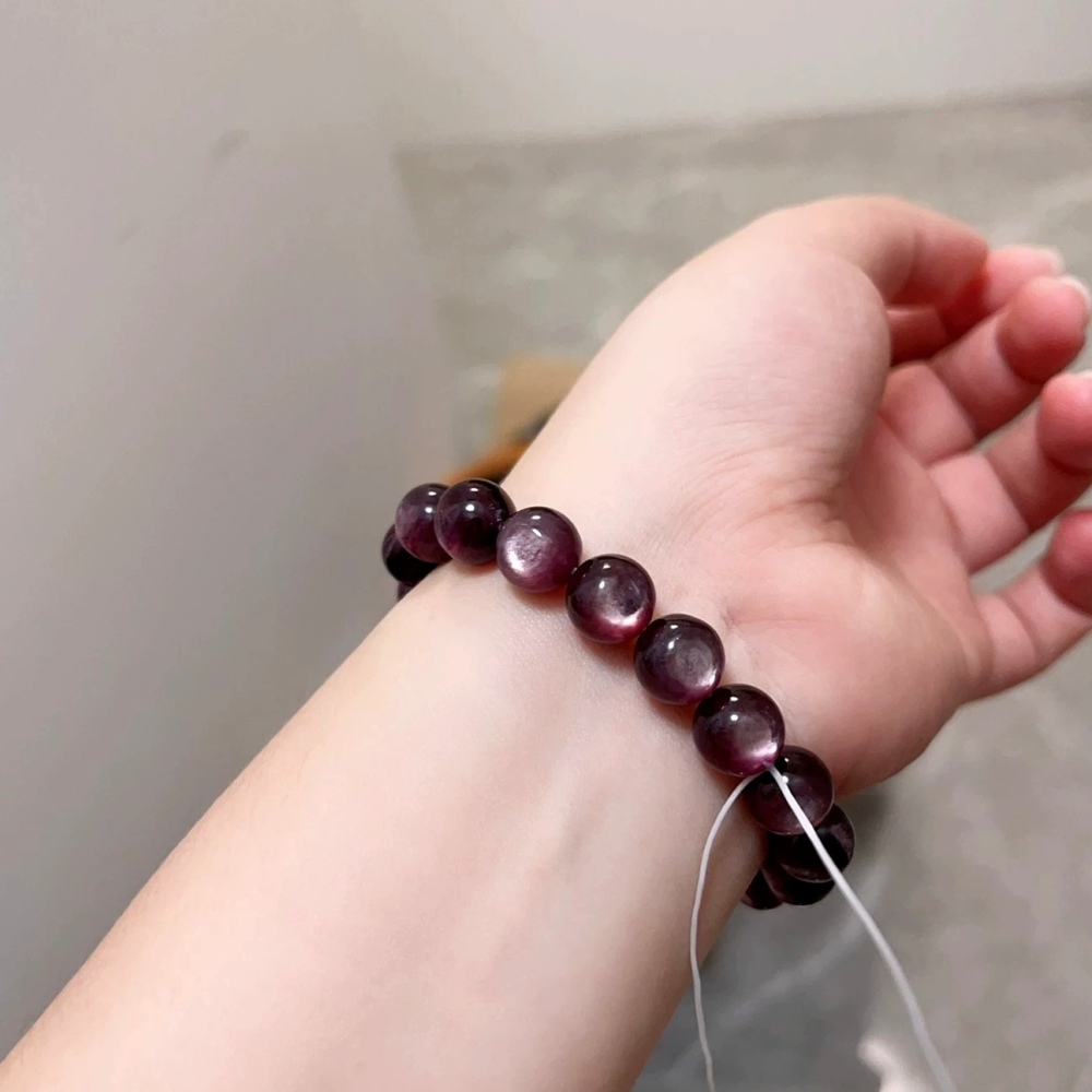 Natural Purple Lepidolite bracelet, 10MM Gemstone Bracelet for women, Girl Bracelet Gift