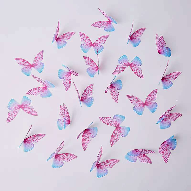 Pink&Blue Silk Butterfly Wings,Jewelry Making,Dress Making ,Doll Making, Half Transparent ,Lace Butterfly ,Sewing Project