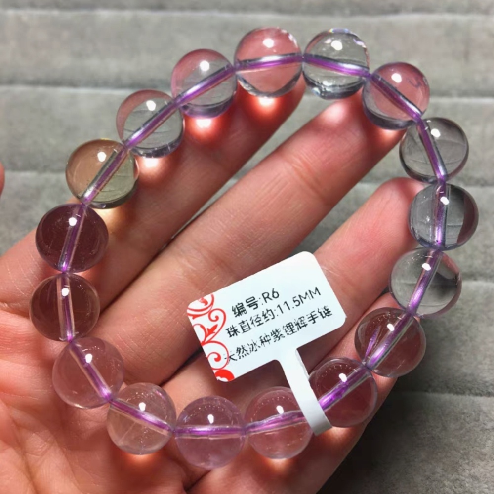 AAA Kunzite Gemstone Bracelet,11MM+ Natural Gemstone Bead Bracelet for women, Men Bracelet