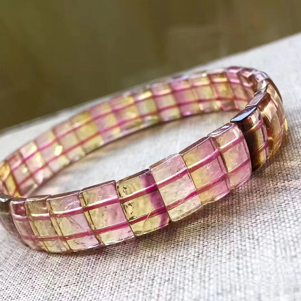 Genuine Rainbow Tourmaline bracelet,Tourmaline Gemstone Bracelet for women,girl bracelet