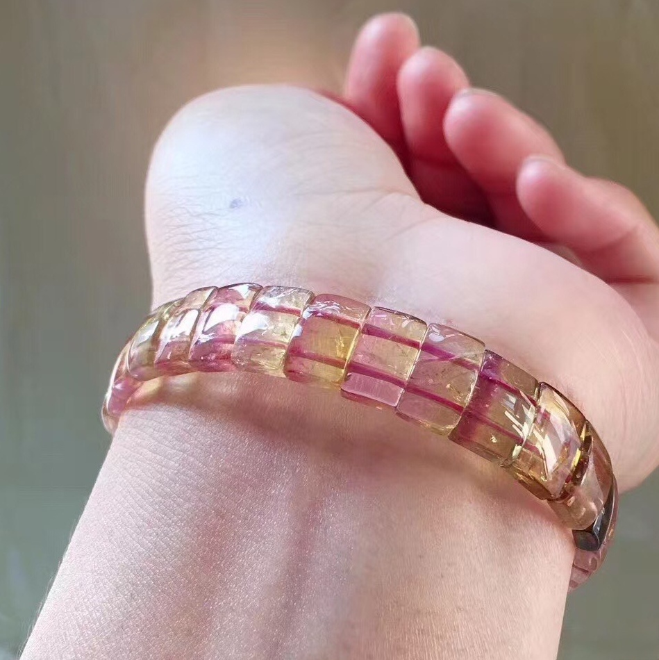 Genuine Rainbow Tourmaline bracelet,Tourmaline Gemstone Bracelet for women,girl bracelet