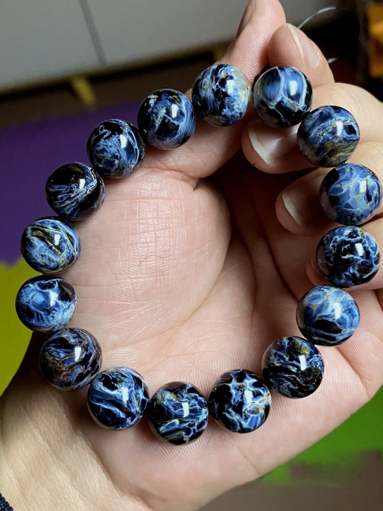 Blue Pietersite Bracelet,Men Bracelet,13MMNatural Gemstone Bracelet for women,Gift For Him/Her