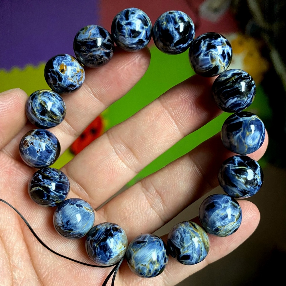 Blue Pietersite Bracelet,Men Bracelet,13MMNatural Gemstone Bracelet for women,Gift For Him/Her