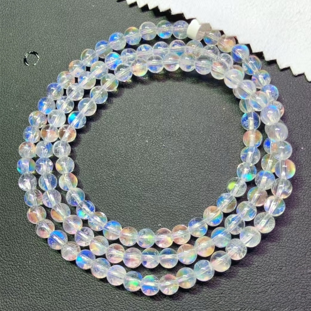 Rainbow moonstone beaded bracelet,4.8MM moonstone bracelet,gift for her,rare,unique