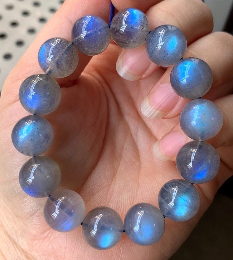 AAA Labradorite Bracelet,Rare 13MM Large Size Gemstone Bracelet,Anti Anxiety Bracelet for women,Men Bracelet Jewelry Gift