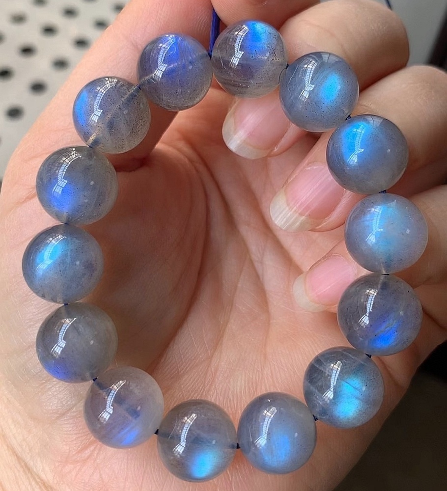 AAA Labradorite Bracelet,Rare 13MM Large Size Gemstone Bracelet,Anti Anxiety Bracelet for women,Men Bracelet Jewelry Gift