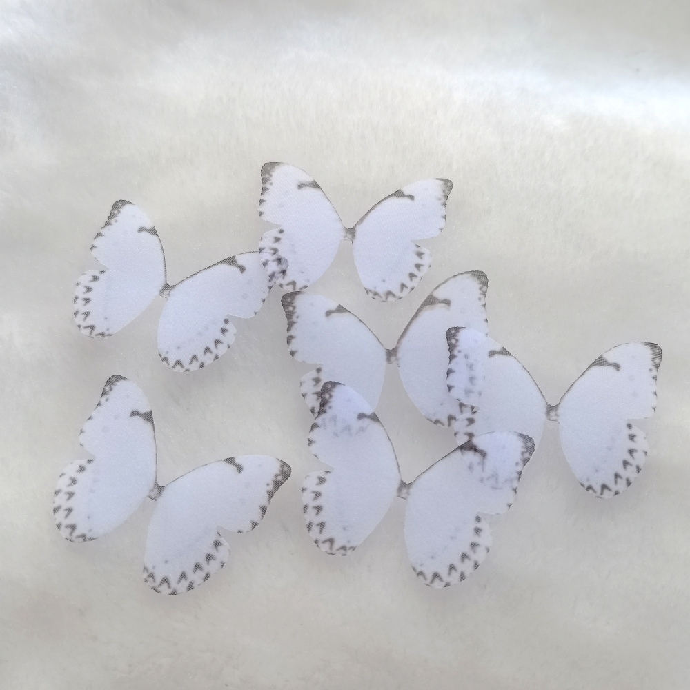 OFF White Organza 3D Butterfly Lace Applique Patch Gown Dress Headdress Jewelry Bridal Accessories ,10 Sizes Optional
