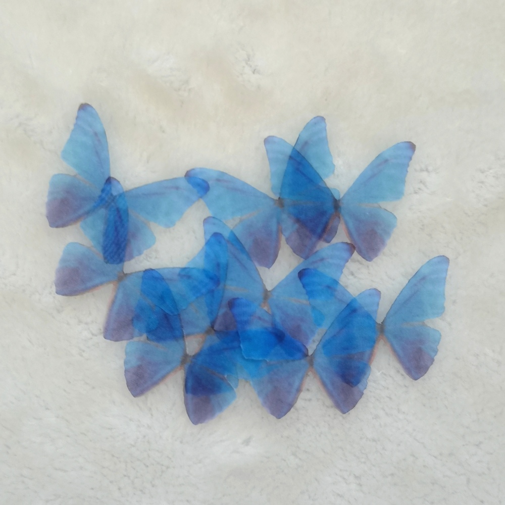 20Pcs Silk Butterfly Wings-(EN1) ,Jewelry Making / Wedding Dress Sewing / Appliques / Doll Making crafts/Party Decorations ,Lace Butterfly Pieces