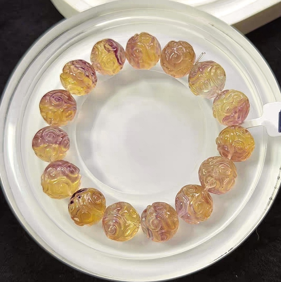 Pink Fluorite Bracelet , 13MM+ Fluorite Gemstone Bracelet For Women,Girl Bracelet ,Gift for Her
