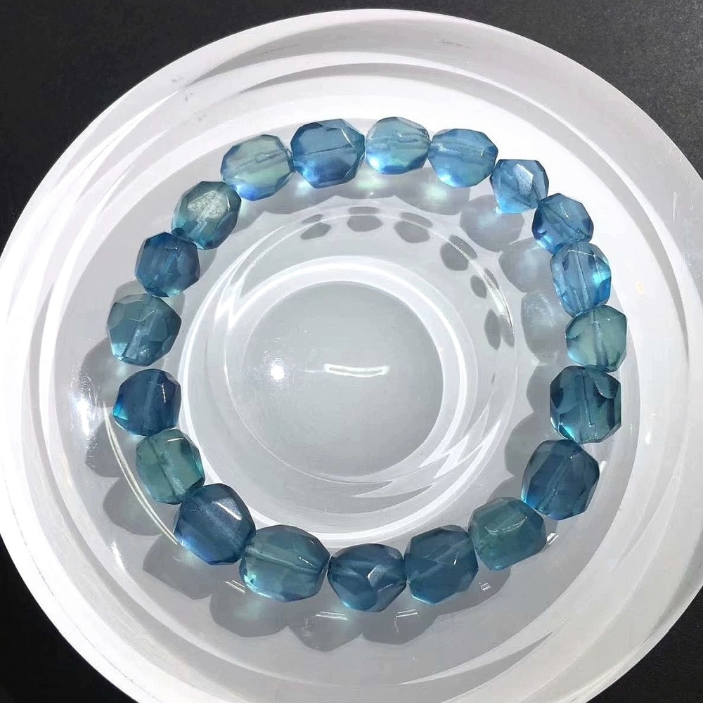 Natural Genuine Blue aquamarine beaded bracelet,jewelry gift,Freeform Aquamarine bracelet,rare unique gifts