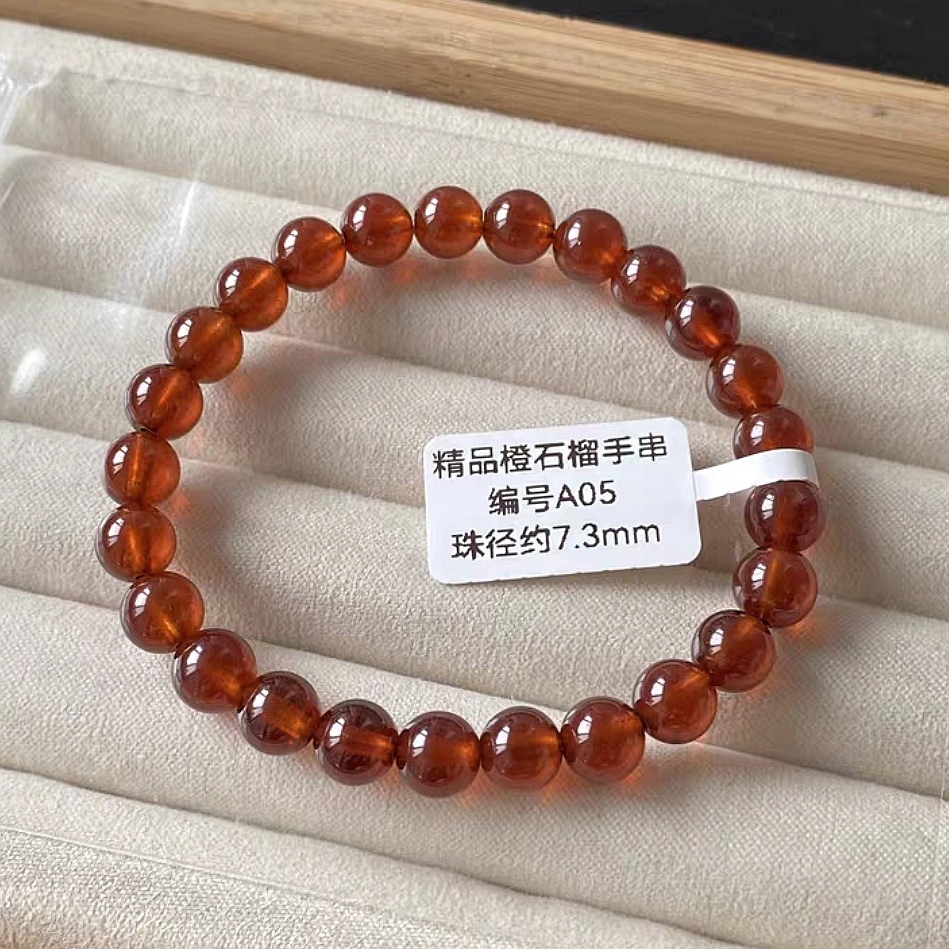 Genuine Garnet bracelet 7.3mm, healing crystal gemstone garnet jewelry, jewelry gift for women,jewelry gift for her