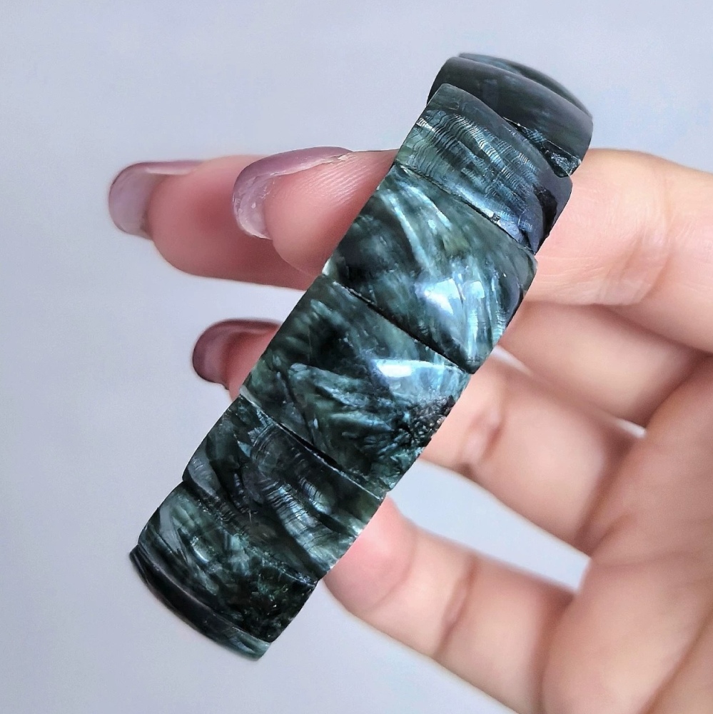 Green Seraphinite Bracelet,Natural Healing Gemstone , Men Bracelet ,Women Bracelet ,Jewelry Gift
