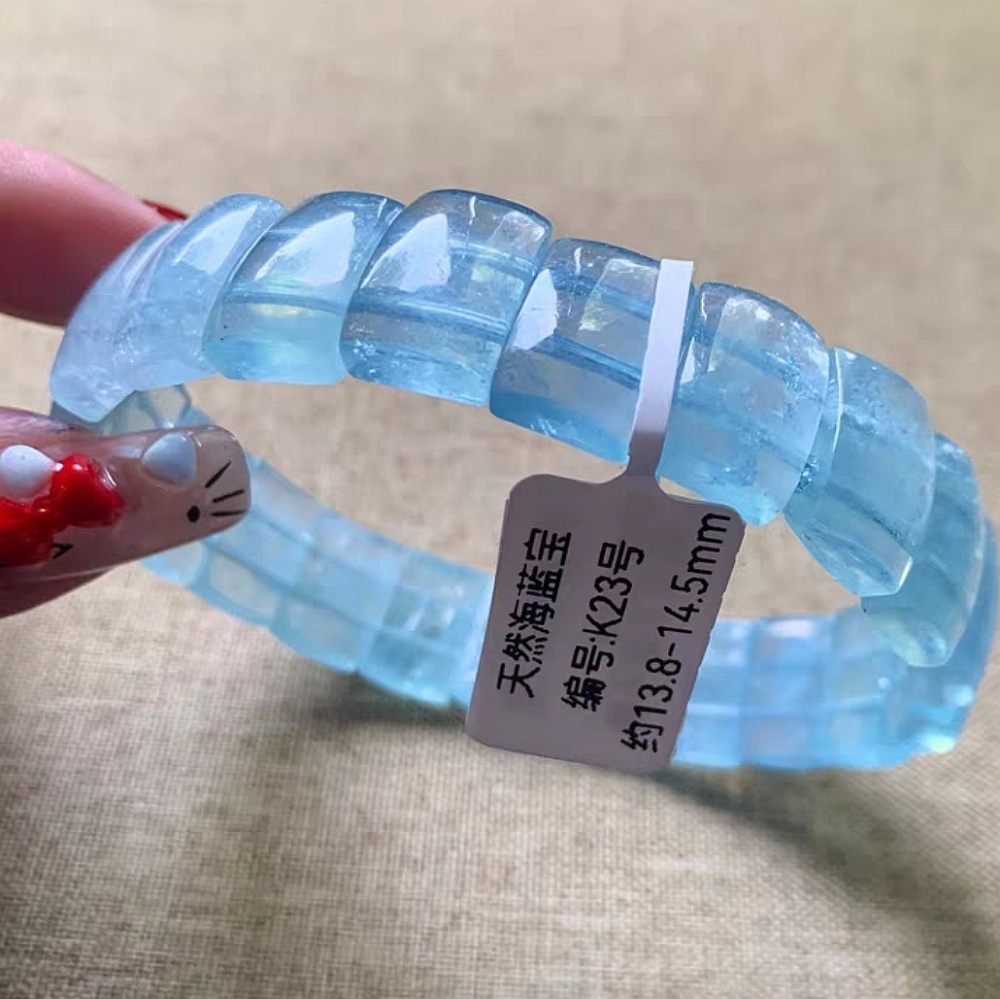 Natural Blue aquamarine bracelet, Healing Crystal Gemstone women bracelet,men bracelet,jewelry gift