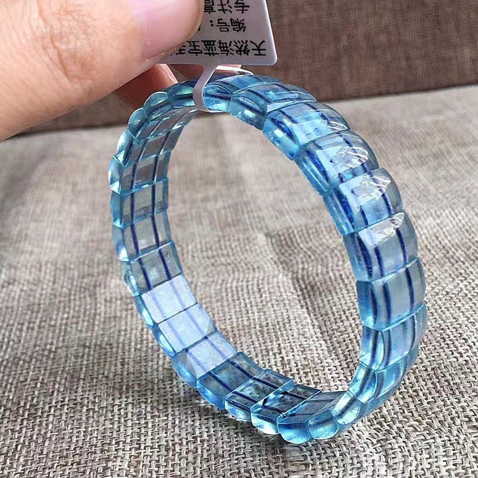 Genuine Blue Aquamarine beads bracelet, Healing crystal Men Bracelet,Women Bracelet, Jewelry gift,precious stone Bracelet