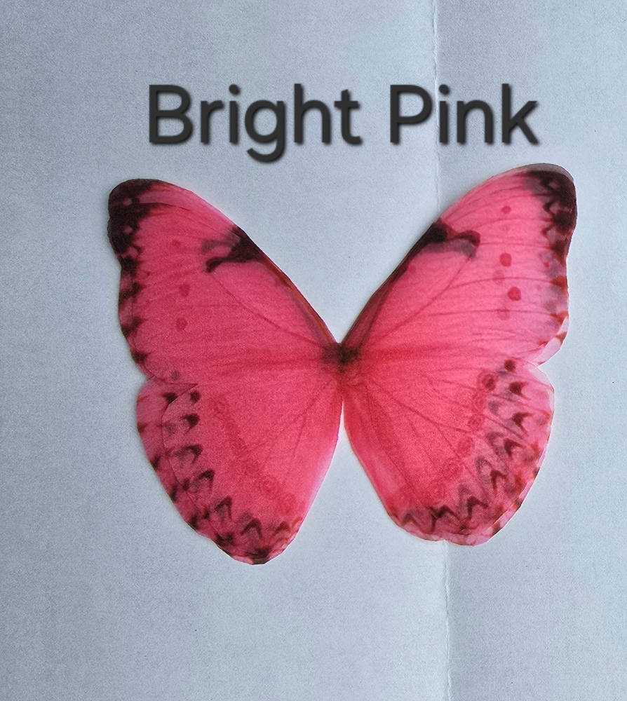Pink Silk Butterfly Wings,Jewelry Making,Dress Making ,Doll Making, Half Transparent ,Lace Butterfly Pieces