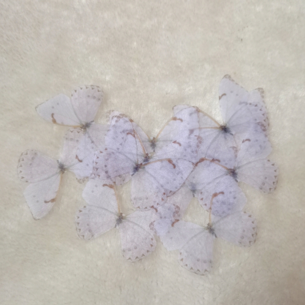 Orange Silk Butterfly Wings,Jewelry Making,Dress Making ,Doll Making, Half Transparent ,Lace Butterfly Pieces