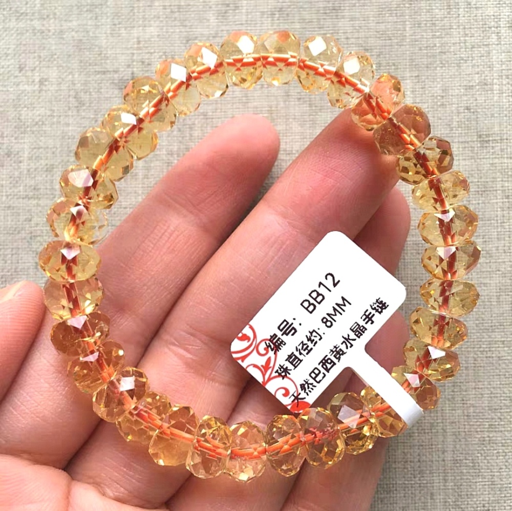 Untreated AA+ genuine citrine | 8MM Gemstone citrine bracelet | Natural Healing Crystal Bracelet