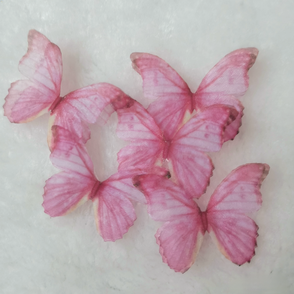 20Pcs Silk Butterfly Wings ,Jewelry Making / Wedding Dress Sewing / Appliques / Doll Making crafts/Party Decorations ,Lace Butterfly Pieces